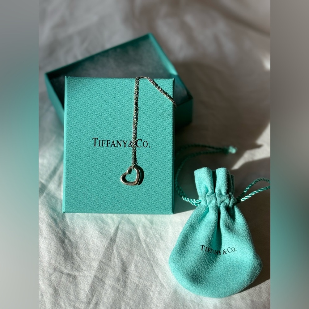 Tiffany Elsa Peretti Open Heart Pendant in Sterling Silver
